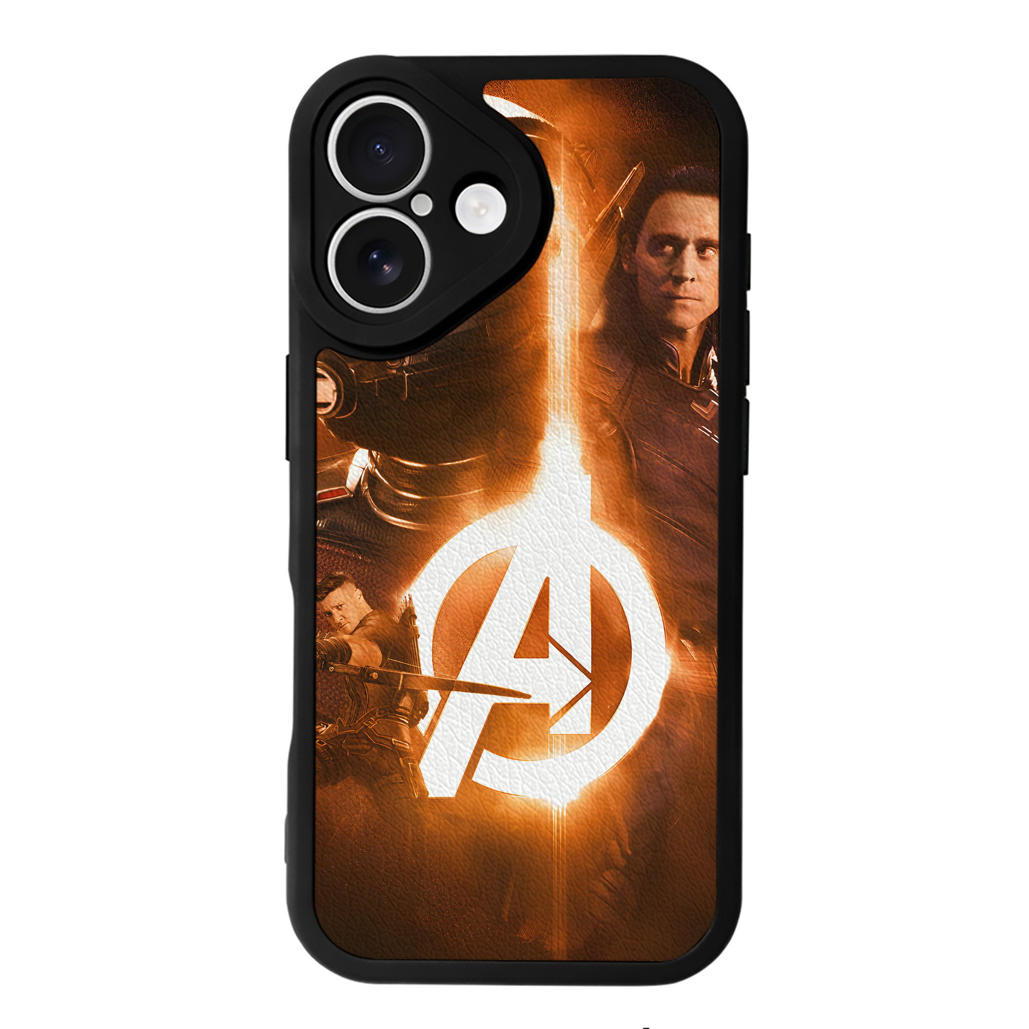 （画像用） アベンジャーズ The Avengers 【iPhone 16シリーズ対応】シリコンスマホケース（レザー調） 材質：シリコン